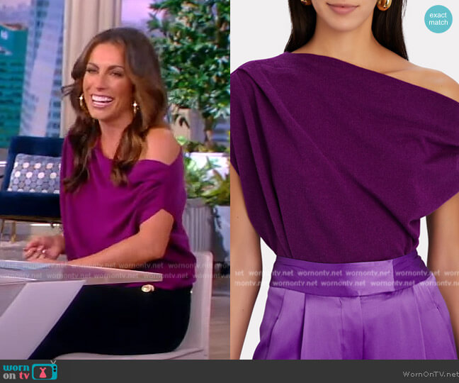 The Sei Draped Wool-Cashmere Top worn by Alyssa Farah Griffin on The View
