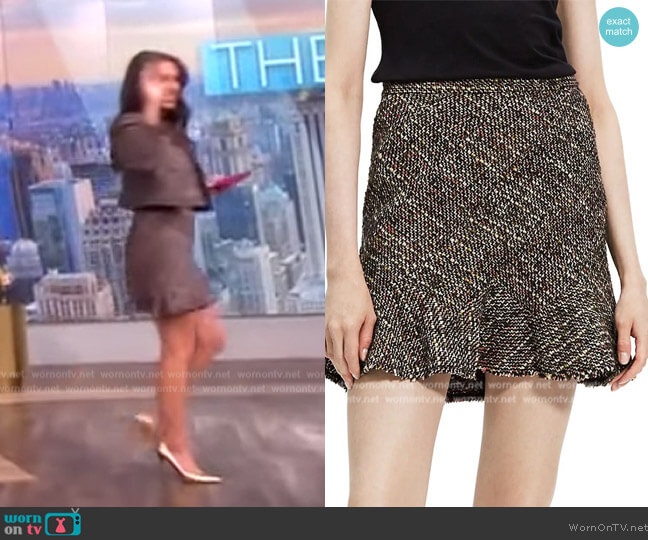 Theory Tweed Flared-Hem Miniskirt worn by Alyssa Farah Griffin on The View