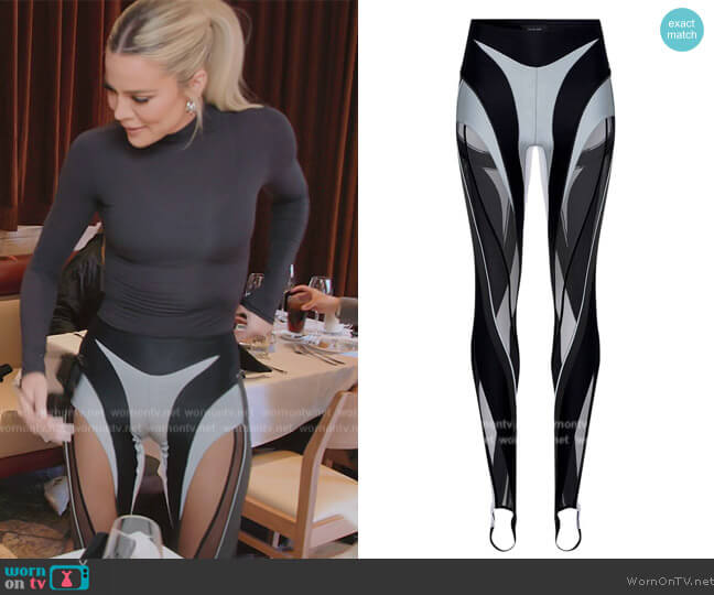 Mugler Reflective Eco Spiral Leggings worn by Khloe Kardashian (Khloe Kardashian) on The Kardashians