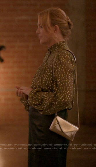 Tina’s green blouse with gold dots on The L Word Generation Q