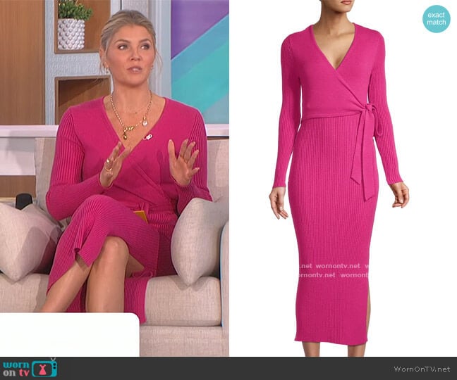 Toccin Caroline Wrap Midi-Dress worn by Amanda Kloots on The Talk