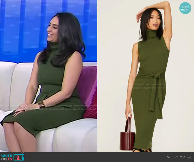 Toccin Turtleneck Sweater Dress in Green worn by Holly Palmieri  on Today