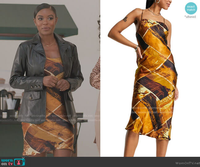 Topshop Ranch Print Midi Slipdress worn by (Ciarra Carter) on All American Homecoming
