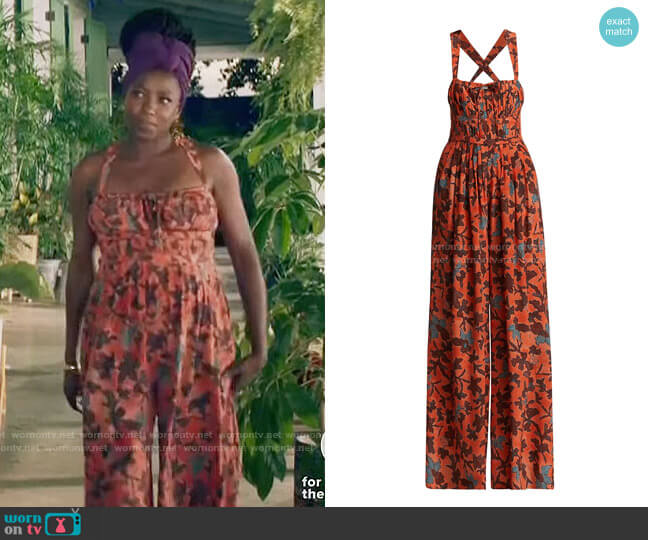 Ulla Johnson Josephina Jumpsuit in Amaryllis worn by Nova Bordelon (Rutina Wesley) on Queen Sugar