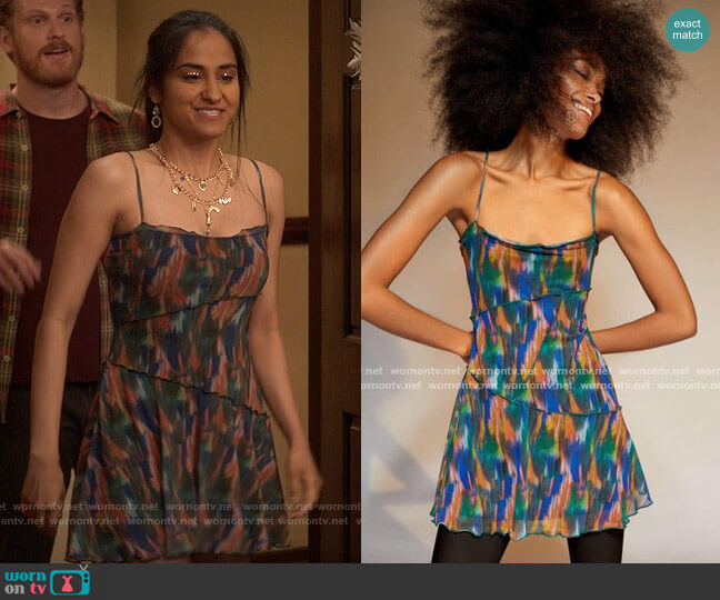 Urban Outfitters Moxie Mesh Dress worn by Bela Malhotra (Amrit Kaur) on The Sex Lives of College Girls