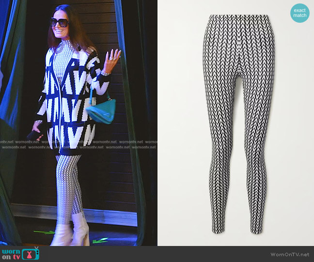 Valentino Printed Stretch-Jersey Leggings worn by Lisa Barlow on The Real Housewives of Salt Lake City