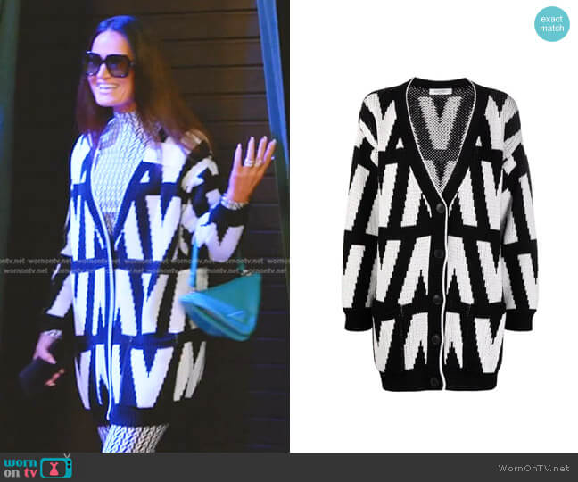 Valentino Intarsia-Knit Cardigan worn by Lisa Barlow on The Real Housewives of Salt Lake City