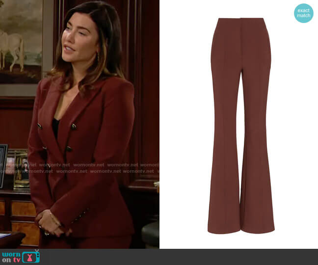 Veronica Beard Azariah Pants in Burnt Sienna worn by Steffy Forrester (Jacqueline MacInnes Wood) on The Bold and the Beautiful