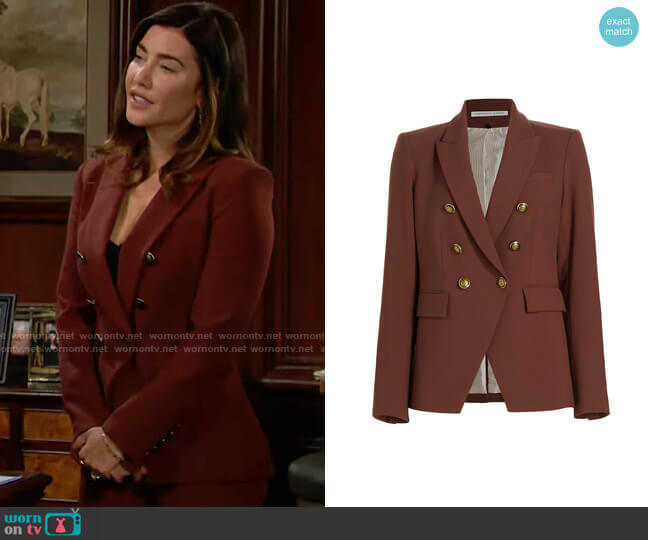 Veronica Beard  Miller Jacket in Burnt Sienna worn by Steffy Forrester (Jacqueline MacInnes Wood) on The Bold and the Beautiful