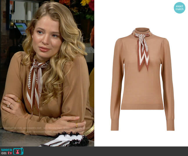 Veronica Beard Essenza Sweater worn by Summer Newman (Allison Lanier) on The Young and the Restless