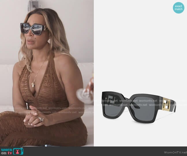 Versace Greca Sunglasses worn by Karen Huger on The Real Housewives of Potomac