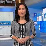 Vicky’s black and white geometric print dress on NBC News Daily