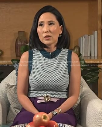 Vicky's blue textured vest on NBC News Daily