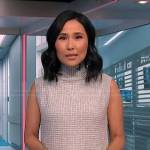 Vicky’s grey sleeveless sweater on NBC News Daily