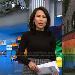 Vicky’s black houndstooth mini skirt on NBC News Daily