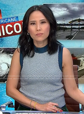 Vicky’s blue textured vest on NBC News Daily