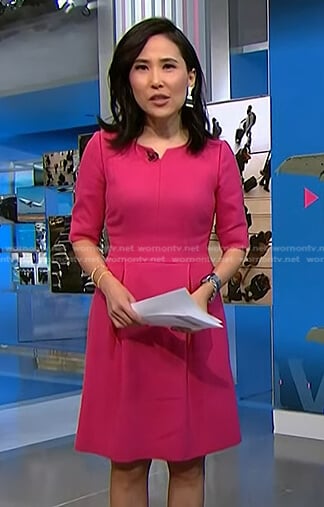 Vicky's pink elbow sleeve dress on NBC News Daily