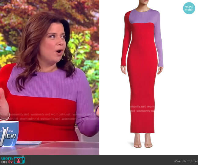 Victor Glemaud Colorblocked Long Sleeve Maxi Dress worn by Ana Navarro on The View