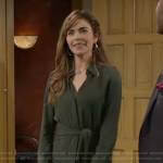 Victoria’s olive green midi shirtdress on The Young and the Restless