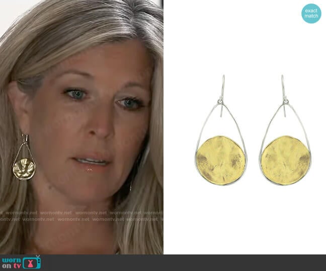 Waxing Poetic Nomad Earrings worn by Carly Spencer (Laura Wright) on General Hospital