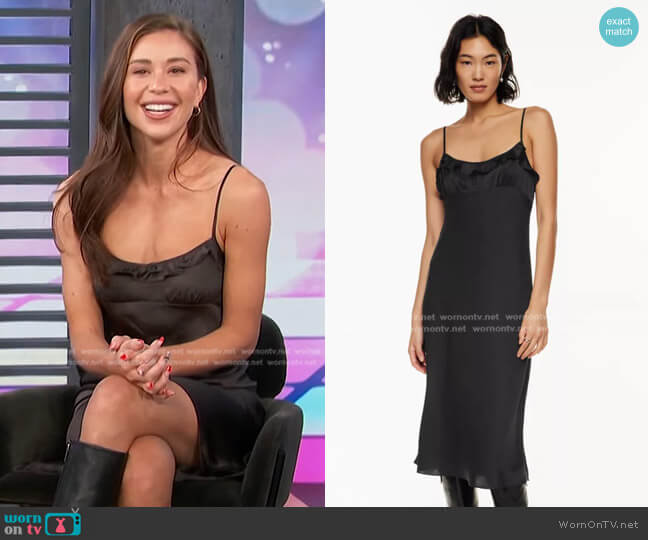 Wilfred Ovation Dress in Black worn by Gabby Windey on Access Hollywood