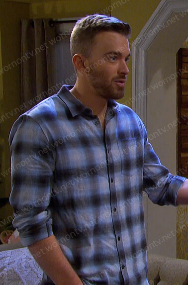 Will's blue plaid shirt on Days of our Lives