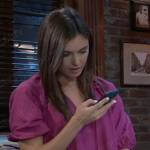 Willow’s pink tie neck top on General Hospital