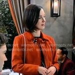Willow’s orange suede coat on General Hospital