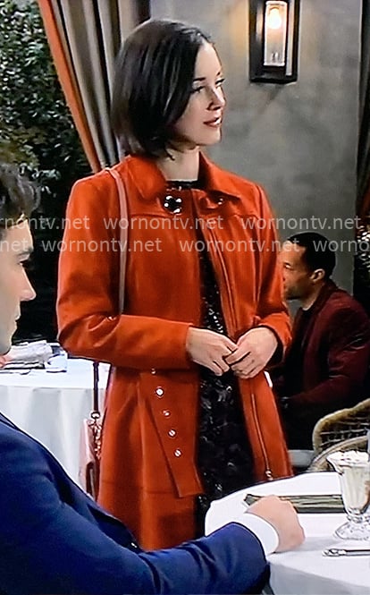 Willow's orange suede coat on General Hospital