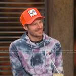 Zach’s tie dye hoodie on Access Hollywood