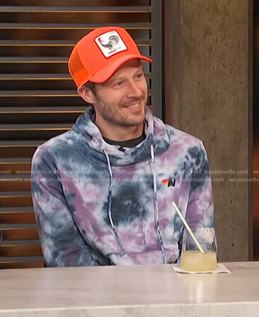 Zach's tie dye hoodie on Access Hollywood