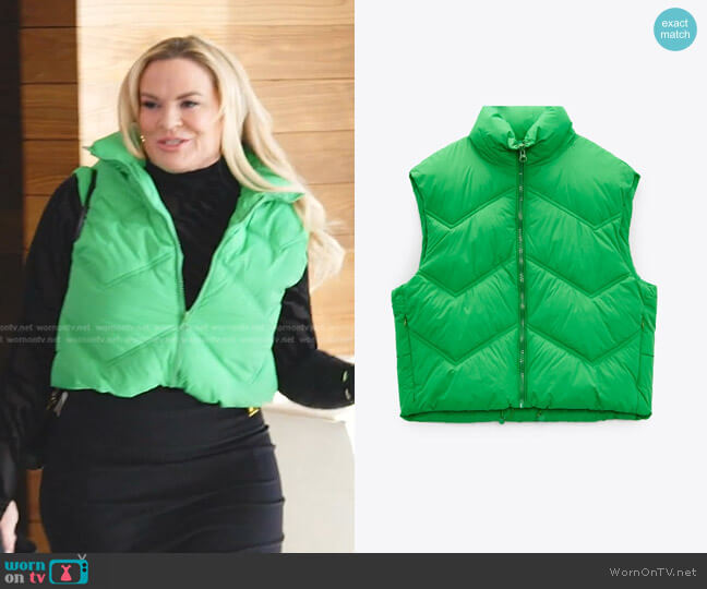Zara Quilted Vest worn by Heather Gay on The Real Housewives of Salt Lake City