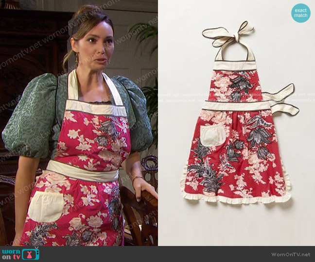 Anthropologie 3-D Toile Apron worn by Gwen Rizczech (Emily O'Brien) on Days of our Lives