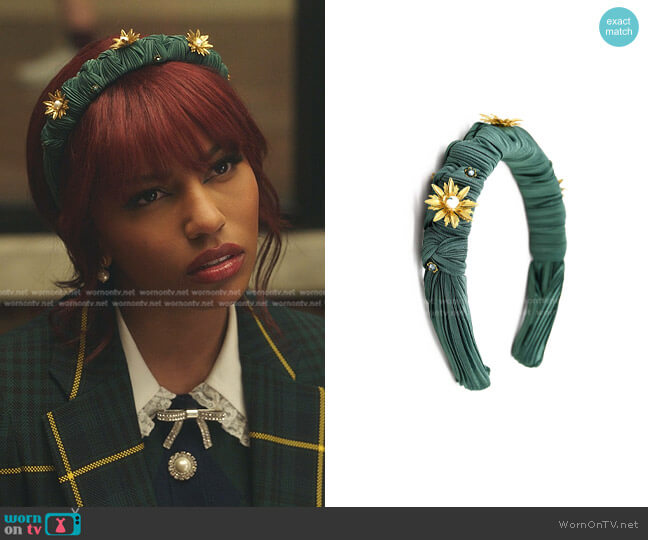 Adiba Emerald Headband worn by Monet de Haan (Savannah Lee Smith) on Gossip Girl