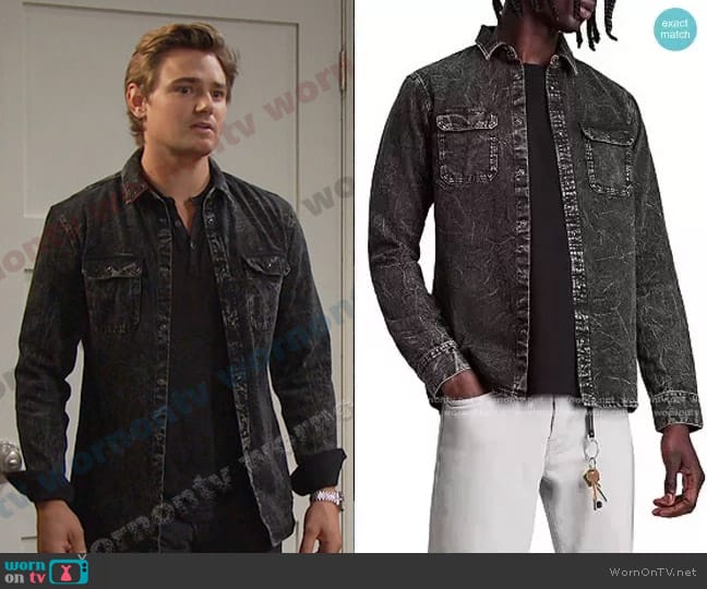 All Saints Nokken Denim Shirt worn by Johnny DiMera (Carson Boatman) on Days of our Lives