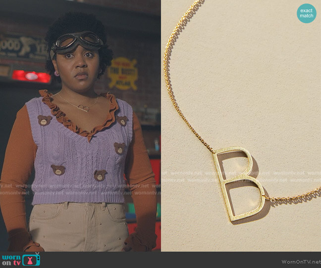 Beth’s B necklace on Stargirl