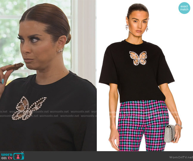 Area Crystal Butterfly T-Shirt worn by Robyn Dixon on The Real Housewives of Potomac