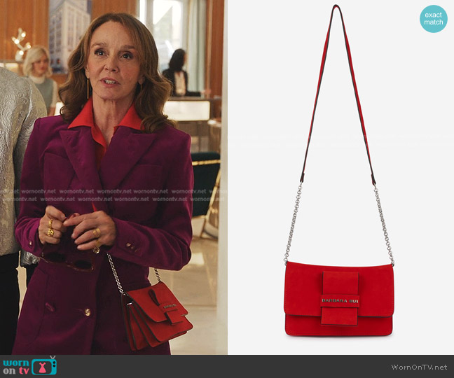 WornOnTV: Mindy's red medusa handbag on Emily in Paris
