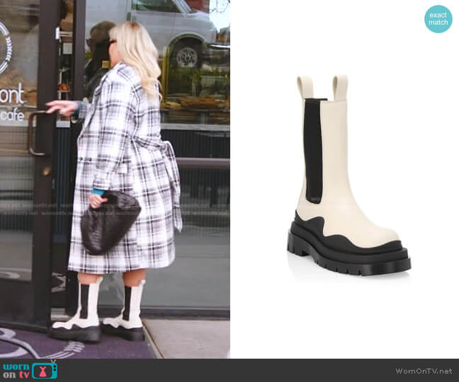 Bottega Veneta Contrast-Sole Leather Tire Boots worn by Heather Gay on The Real Housewives of Salt Lake City