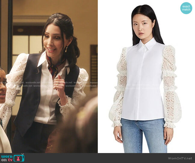 Brock Collection Tanvi Blouse worn by Luna La (Zión Moreno) on Gossip Girl