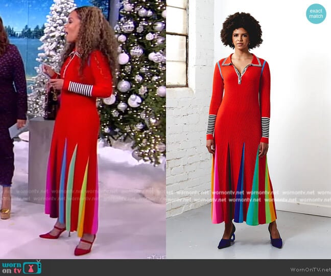 Christopher John Rogers Knit Polo Dress worn by Sunny Hostin on The View