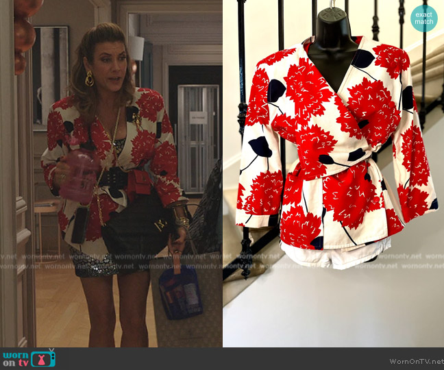 Courreges Vintage Floral Blouse worn by Madeline Wheeler (Kate Walsh) on Emily in Paris