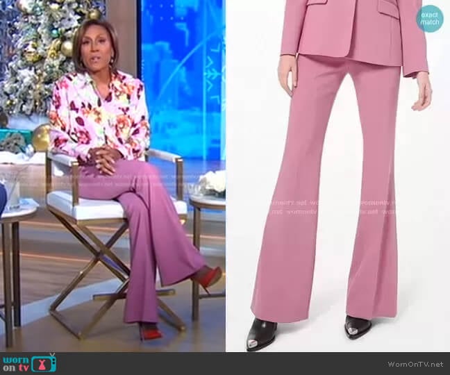 WornOnTV: Robin’s pink floral blouse and flare pants on Good Morning ...