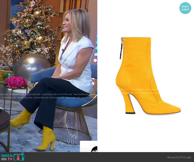 Fendi FFreedom Nubuck Leather Booties worn by Dr. Jennifer Ashton on Good Morning America