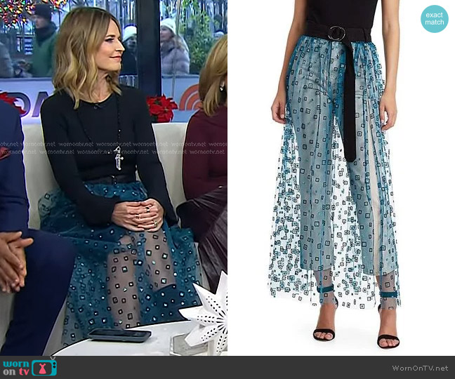 Fetes Frame Long Tulle Skirt by Rachel Comey worn by Savannah Guthrie on Today