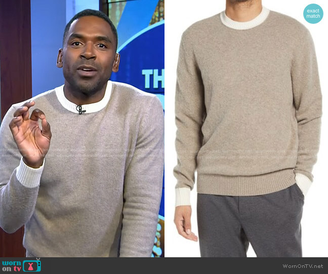 Boss Nimone Wool Blend Crewneck Sweater worn by Justin Sylvester on Today
