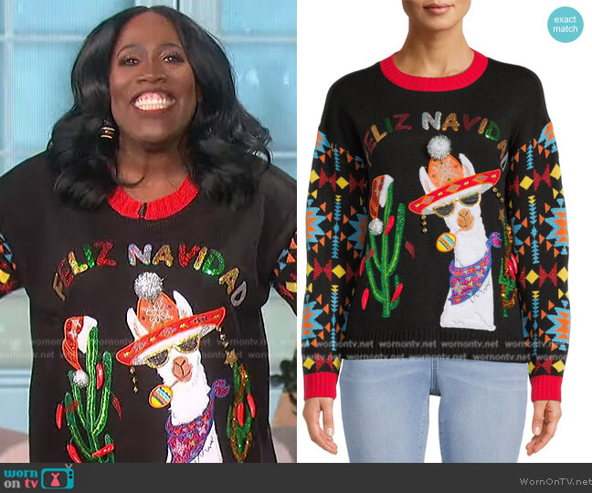 Holiday Time Christmas Sweater worn by Sheryl Underwood on The Talk