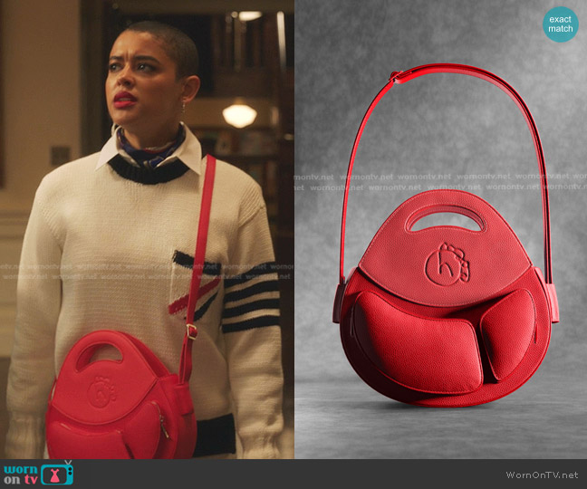 Homage Year Ova Vegan Leather Top Handle Bag worn by Julien Calloway (Jordan Alexander) on Gossip Girl