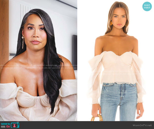 REVOLVE x House of Harlow 1960 Burna Blouse worn by Danna Bui-Negrete on The Real Housewives of Salt Lake City