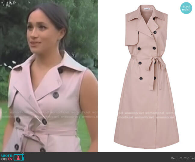 Nonie Sleeveless Trench Coat worn by Meghan Markle on Harry and Meghan